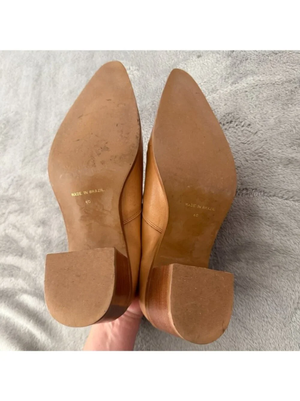 Vintage 90s Y2K Bongo Tan Leather Pointed Toe Boots Booties 10 Western